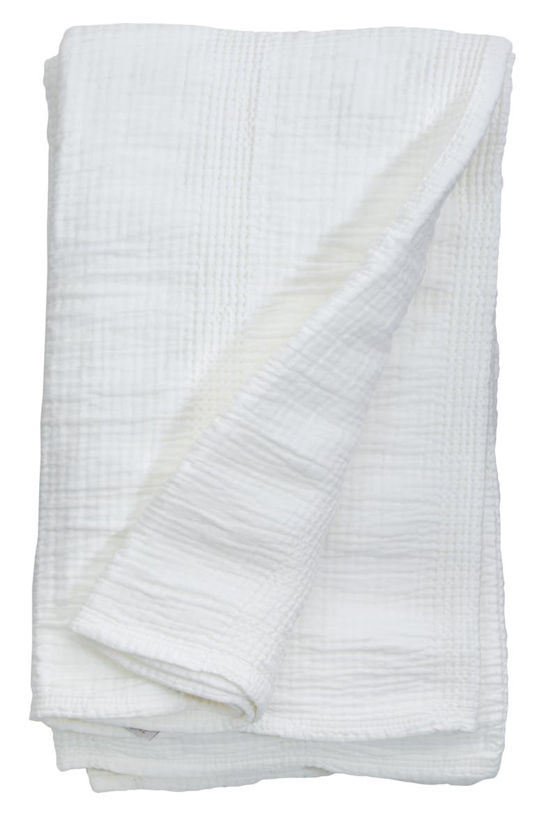 Nantucket Matelassé Blanket, Main, color, WHITE