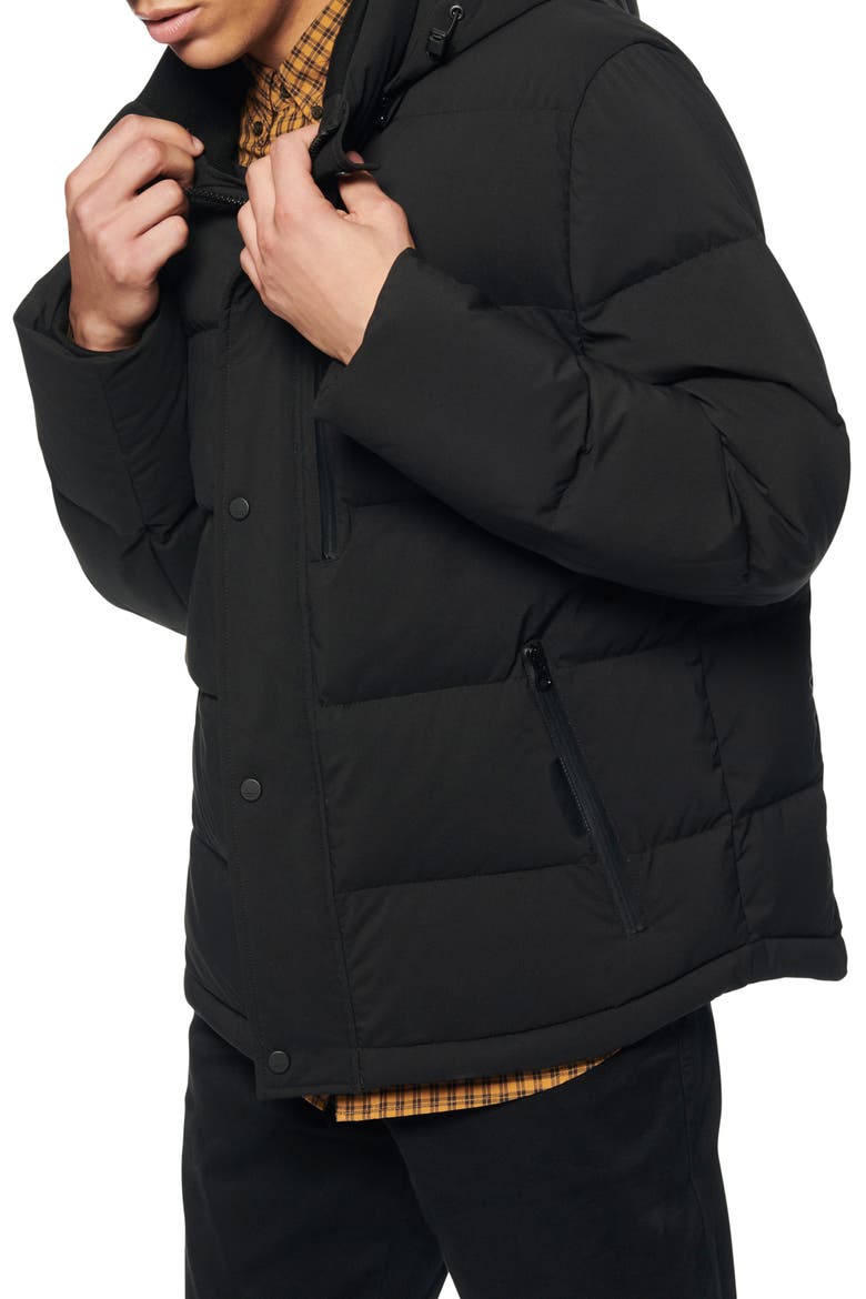 Tambos Quilted Down Coat, Alternate, color, BLACK