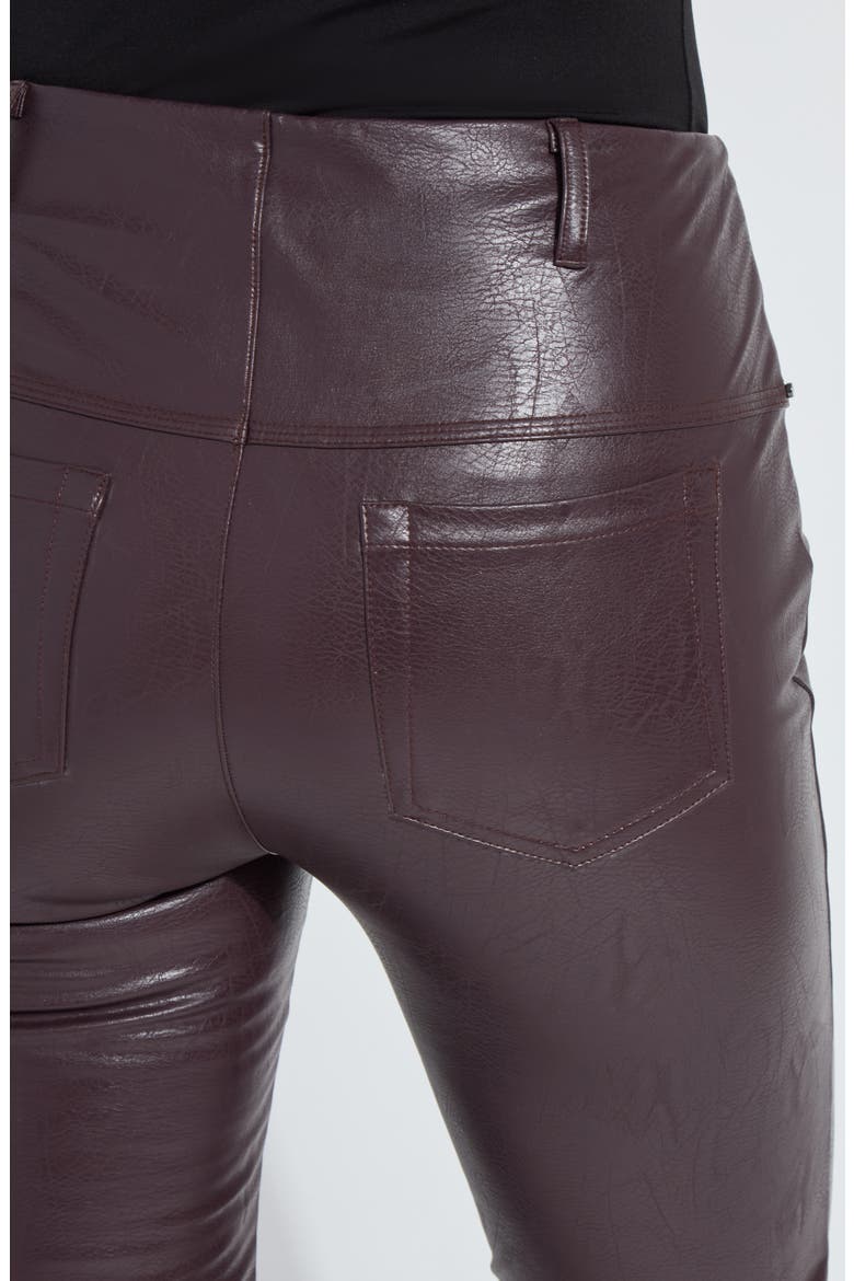 Percy Faux Leather Ankle Pants, Alternate, color, PINOT NOIR