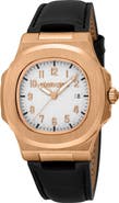 Roberto Cavalli Impeto Leather Strap Quartz Watch, 39mm