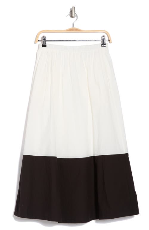 Melloday Poplin Skirt In White/black