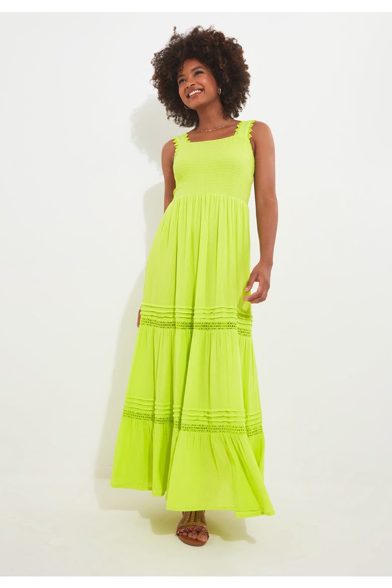 Square Neck Crinkle Maxi Dress, Main, color, LIME