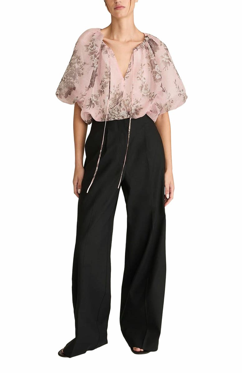 Rebecca Taylor Emblem Fleur Bubble Print Top, Main, color, Peony Combo