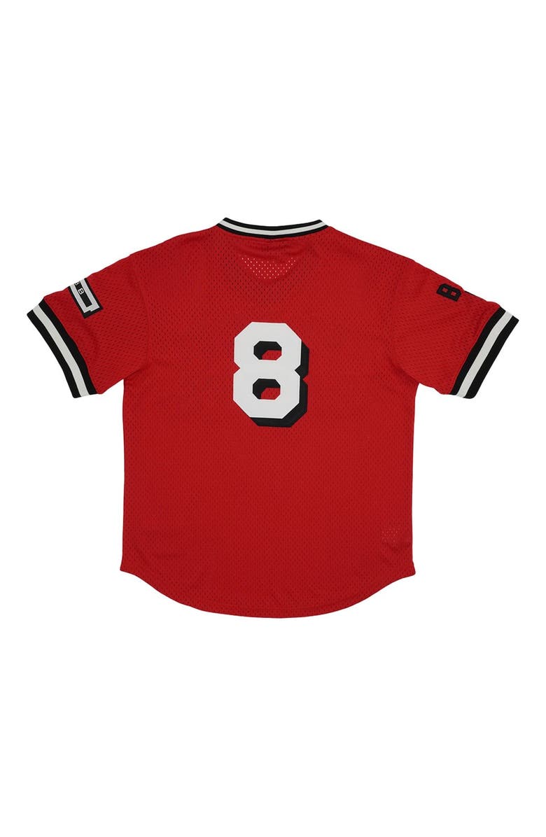RINGS & CRWNS Men's Rings & Crwns #8 Red Birmingham Black Barons Mesh Replica V-Neck Jersey, Alternate, color, 