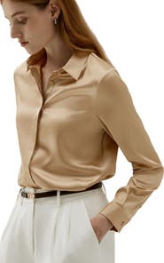 Lilysilk LILYSILK Women's Basic Concealed Placket Silk Shirt
