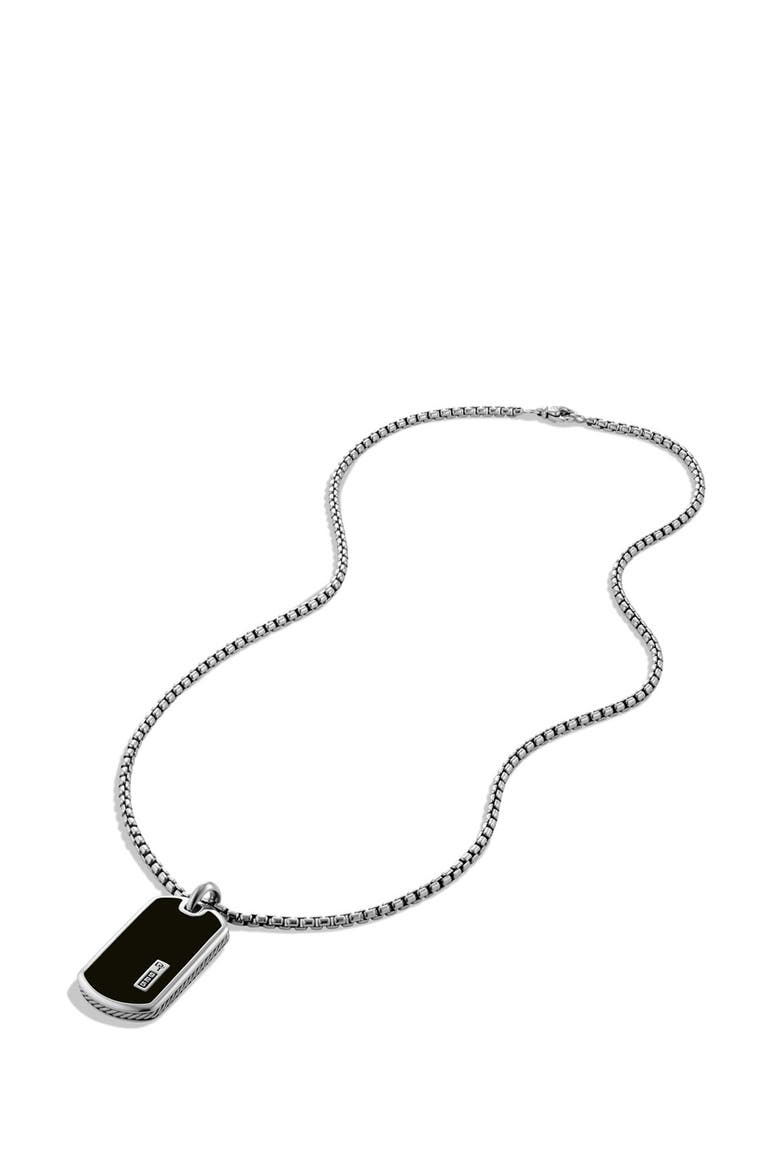 Exotic Stone Tag with Semiprecious Stone, Alternate, color, BLACK ONYX