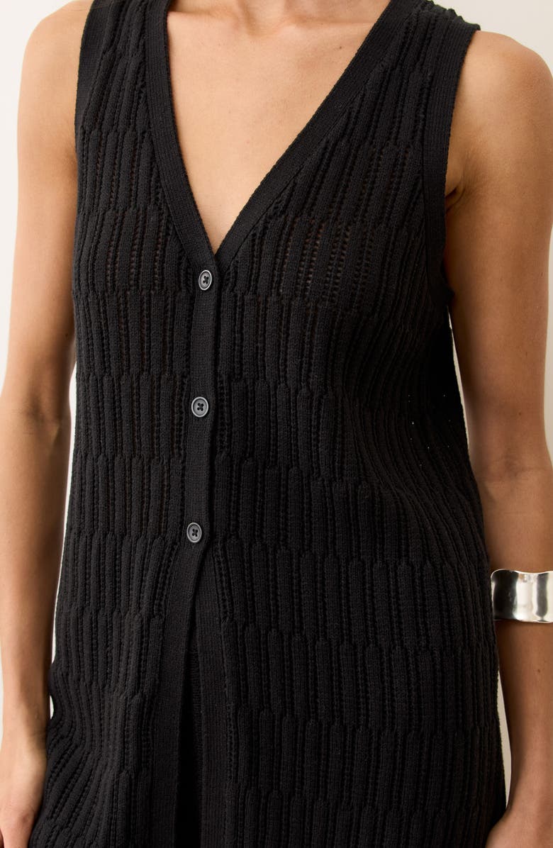 Marine Layer Ray Open Stitch Sweater Vest, Alternate, color, Black
