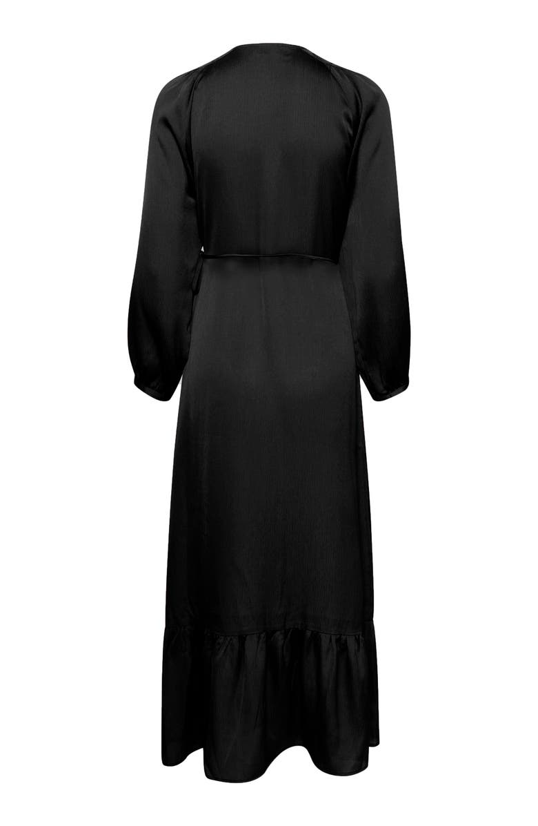 Soaked in Luxury Slioana Maxi Length V-Neck Wrap Dress, Alternate, color, Black