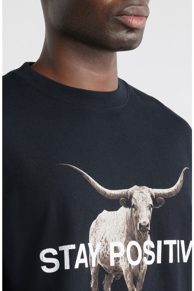 Positivity Cotton Graphic T-Shirt, Alternate, color, BLACK