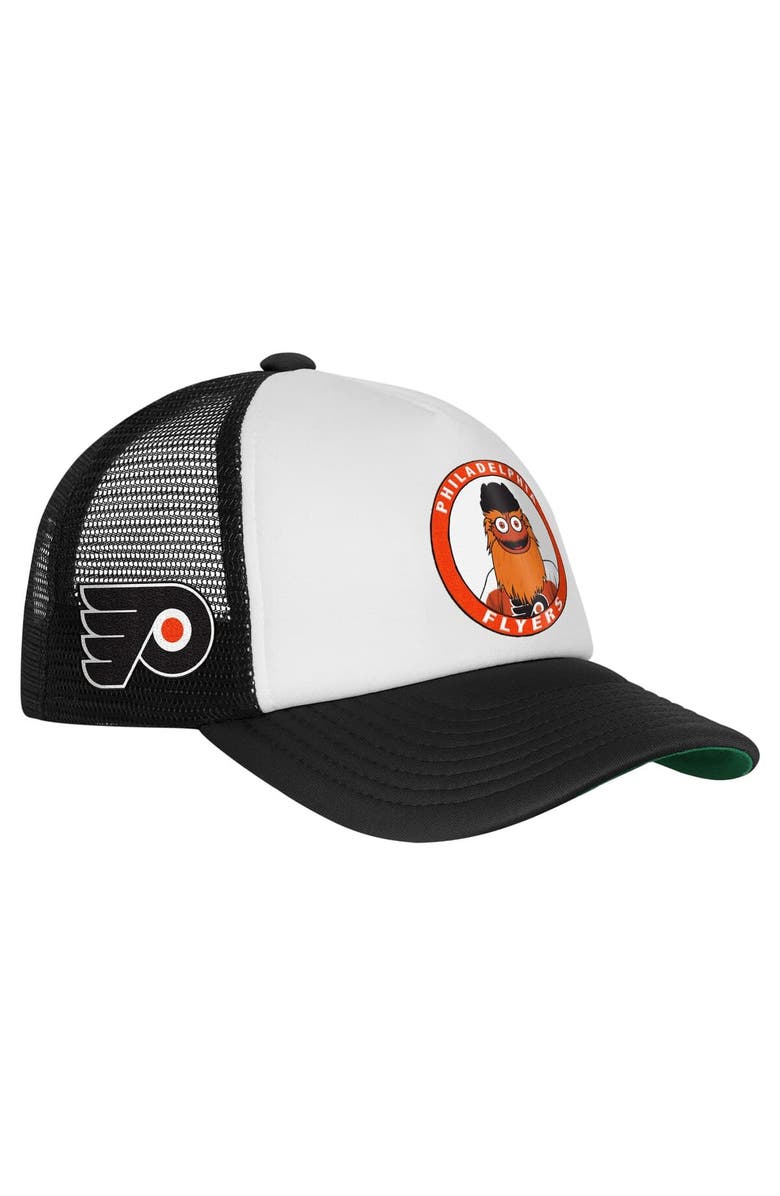 Mitchell & Ness Youth Mitchell & Ness White Philadelphia Flyers Mascot Adjustable Trucker Hat, Alternate, color, White