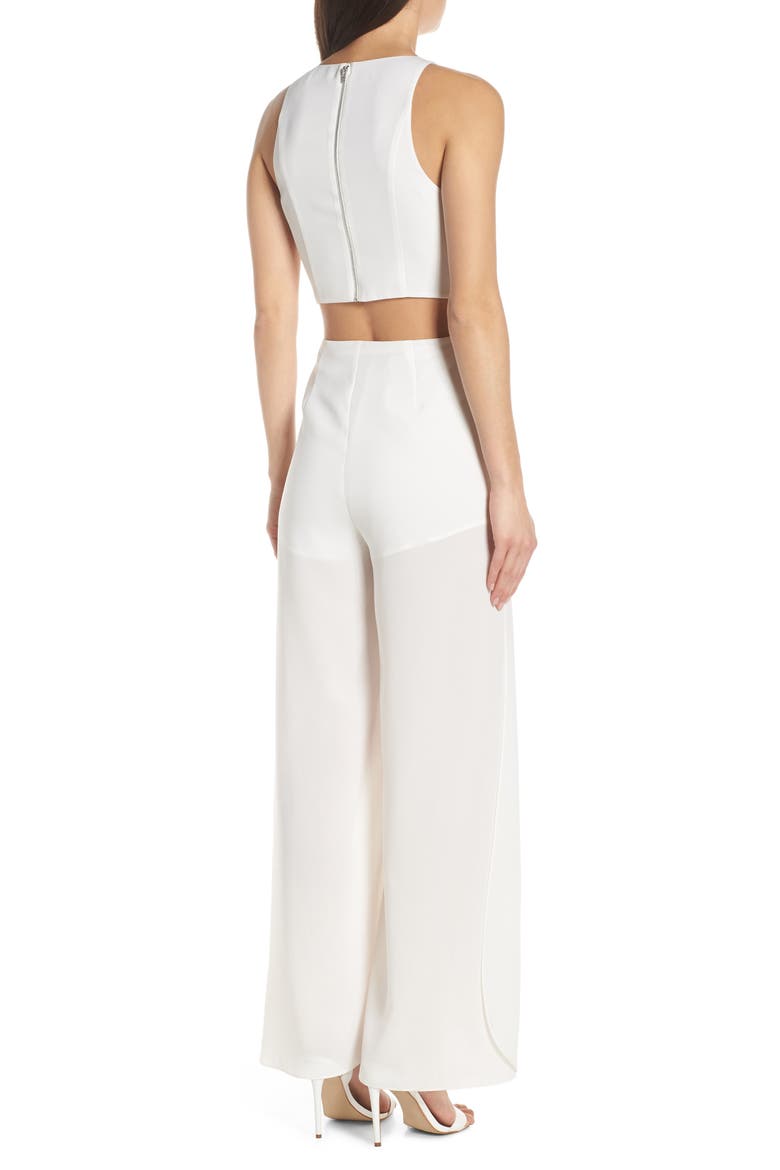 Rooftop Chiffon Tulip Leg Jumpsuit, Alternate, color, WHITE