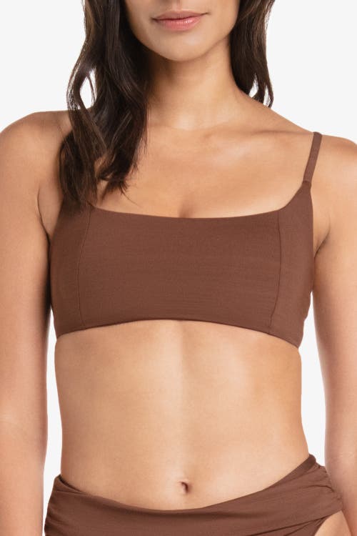 Helen Jon Ballet Bralette In Textured Chocolate Brown
