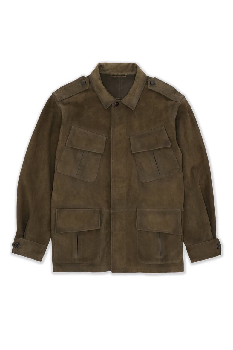 Julian Jungle Suede Jacket, Main, color, GREEN