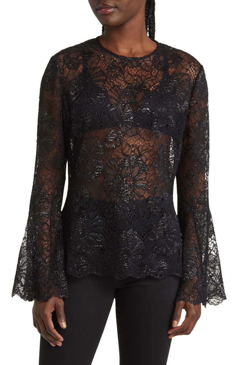 FRAME Bell Sleeve Lace Top, Main, color, 