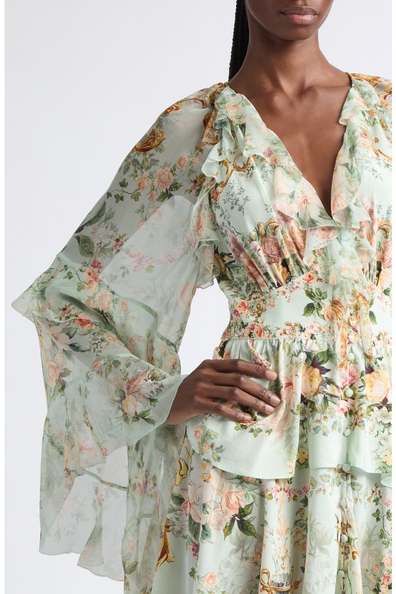 Silk and Linen Corset Dress, Alternate, color, CHAMBER OF BLOOMS
