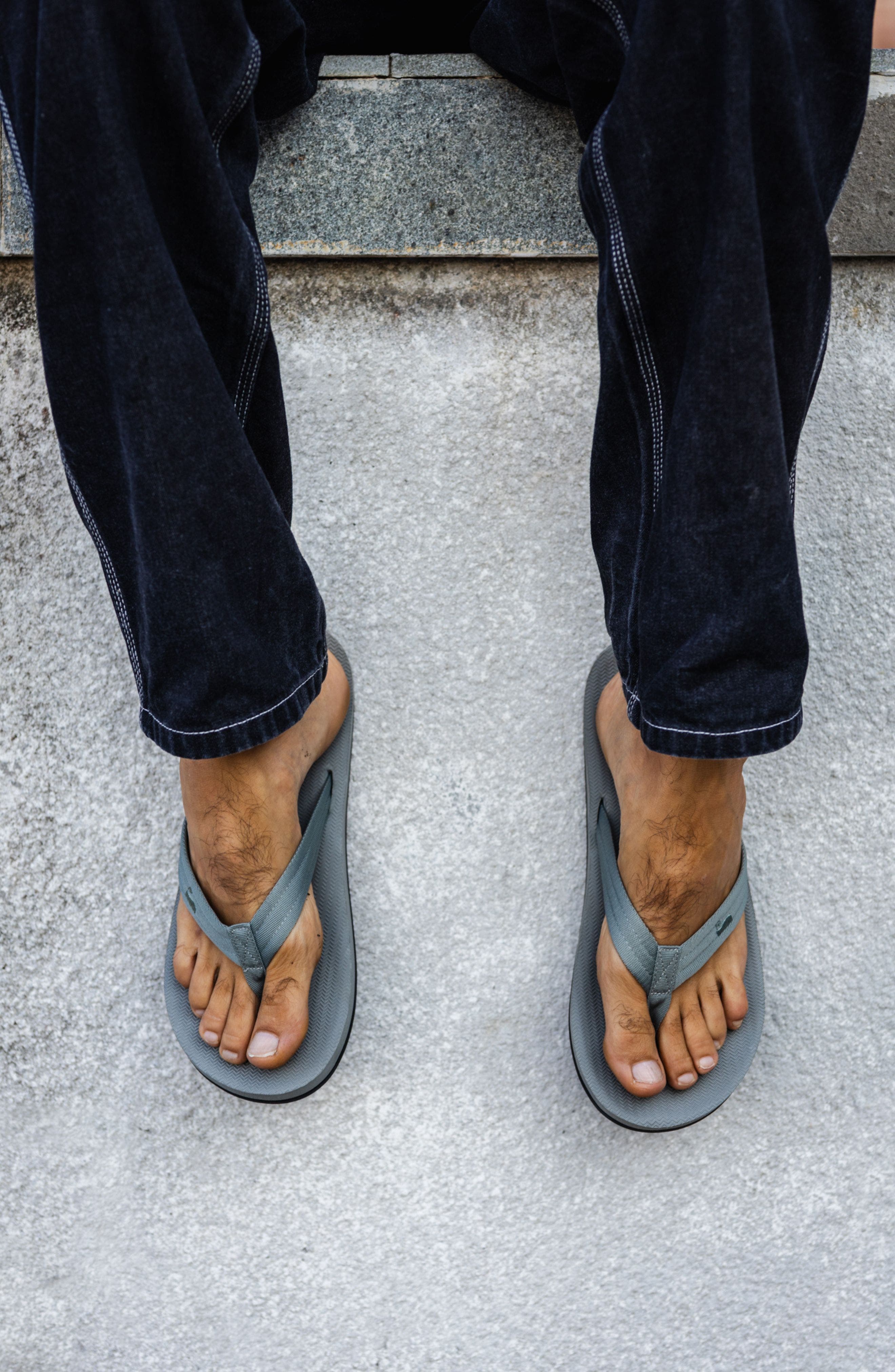 Responsibly-Made Tire Sole Easy Living Flip Flops, Alternate, color, Granite