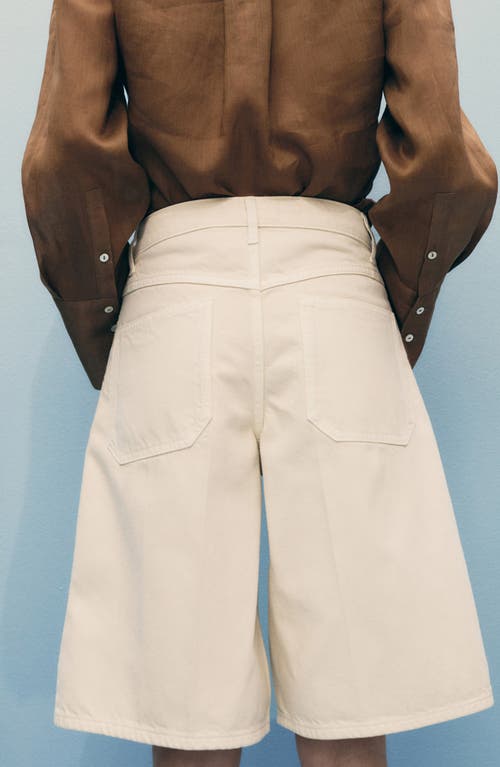 Mango High Waist Bermuda Denim Shorts