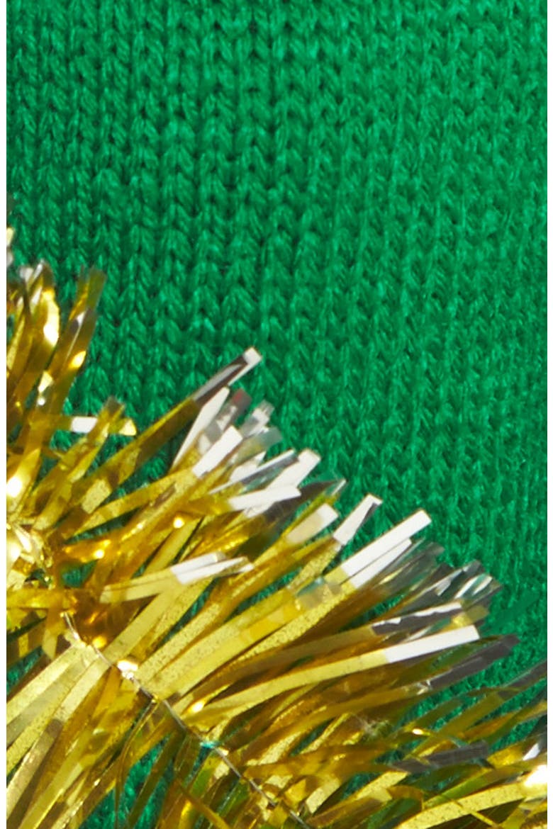 Tinsel Ball Christmas Sweater, Alternate, color, GREEN