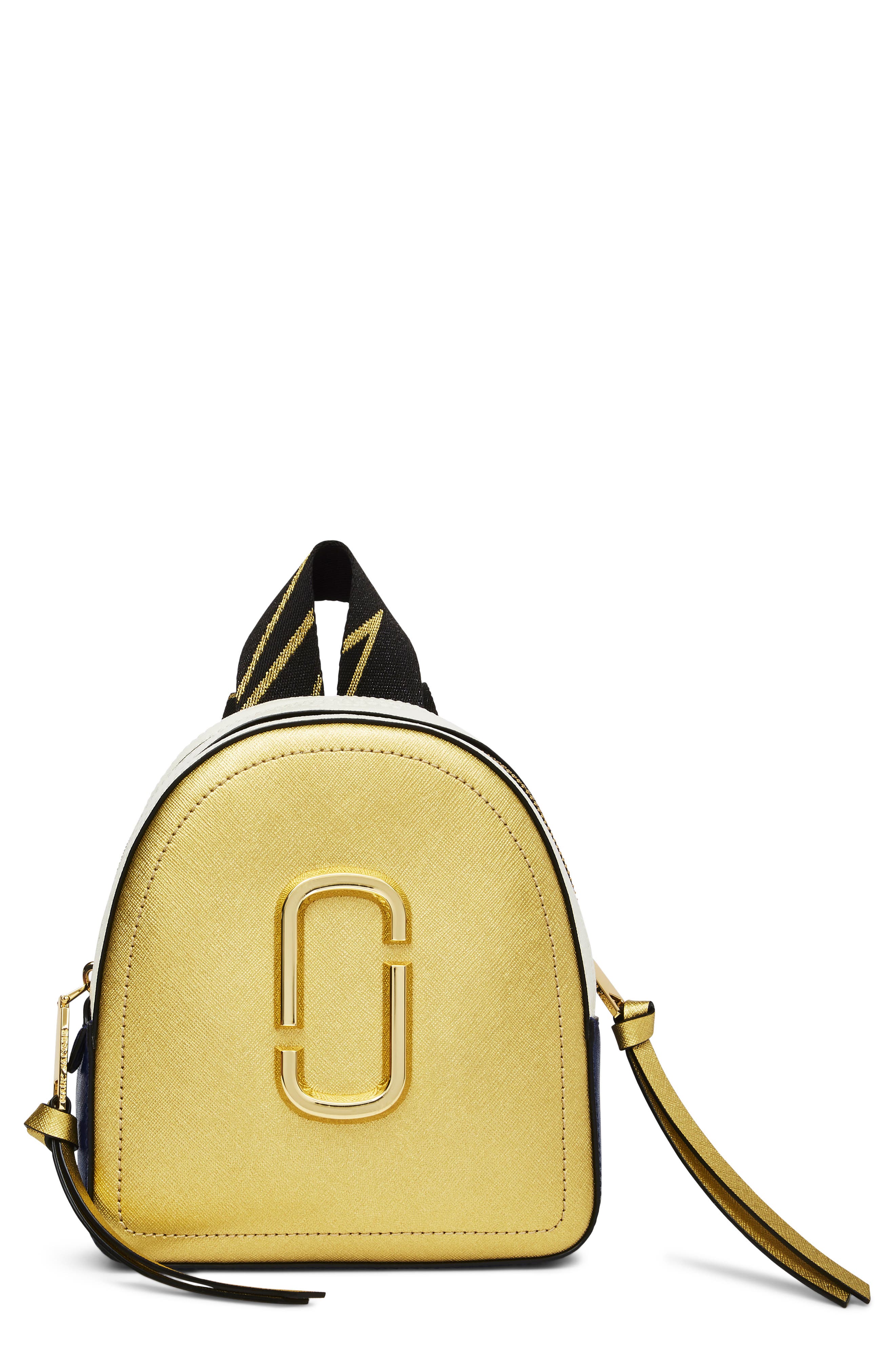 Snapshot Mini Leather Backpack, Main, color, GOLD MULTI