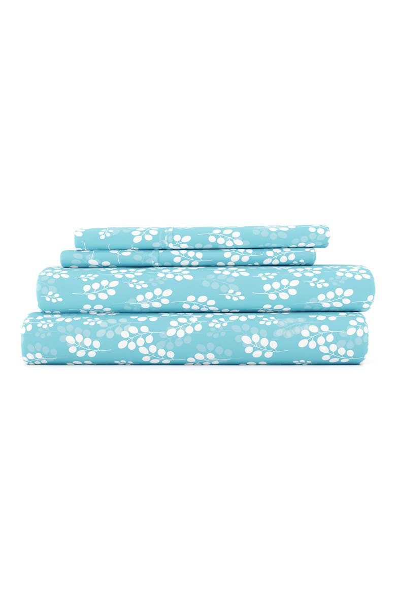 Home Spun Premium Ultra Soft Wheat Pattern 4-Piece Bed Sheet Set, Main, color, PALE BLUE