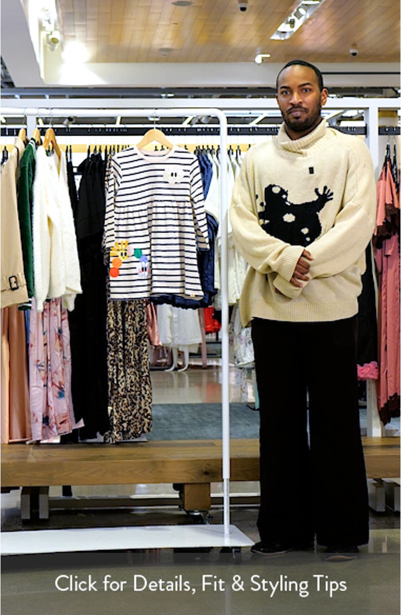 Kids' Appliqué Stripe Long Sleeve Cotton Dress, sales video thumbnail