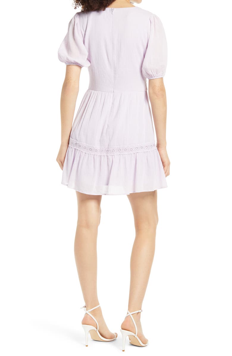 All in Favor Crochet Detail Minidress, Alternate, color, 