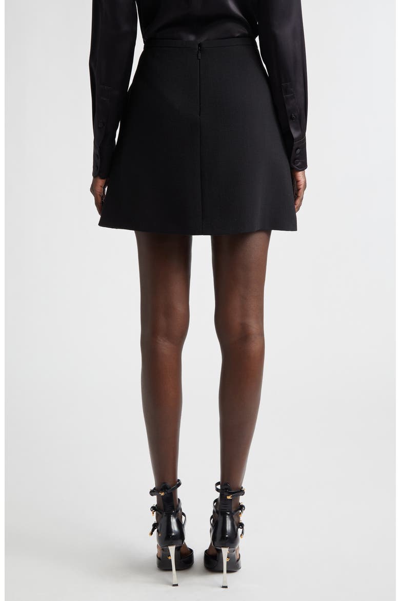 Medusa '95 Double Face Virgin Wool Crepe Miniskirt, Alternate, color, 1B000-BLACK