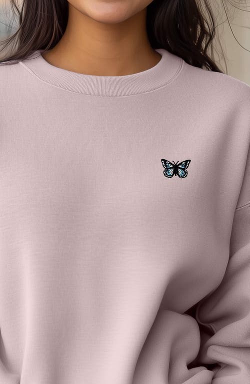 Dalix Butterfly Relaxed Sweatshirt In Blush