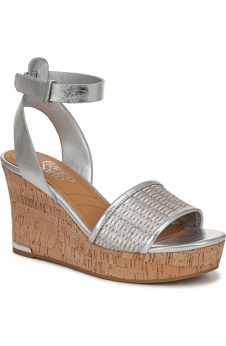 Franco Sarto Celeste Wedge Sandal, Main, color, Silver