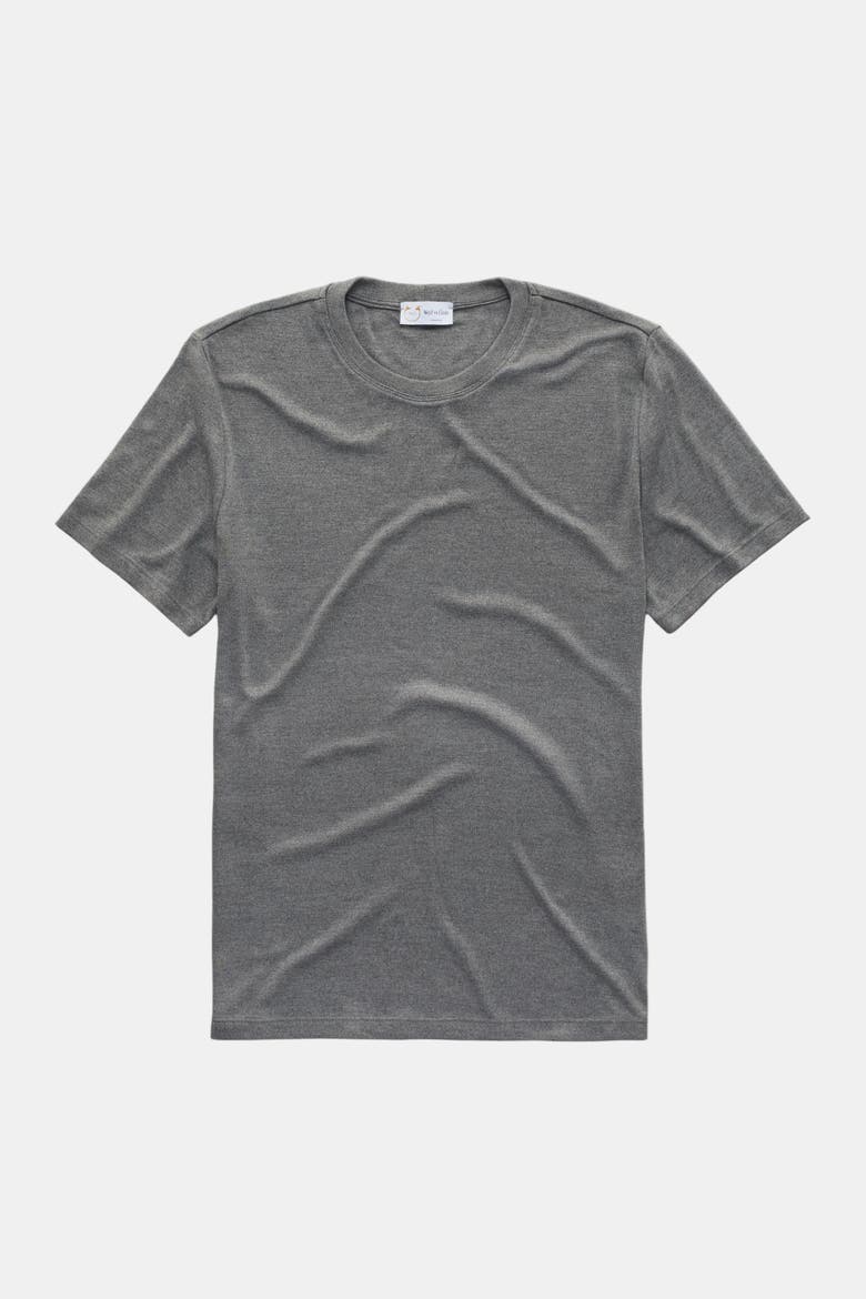 Heavyweight Viscose Interlock Short Sleeve Crewneck, Main, color, Grey
