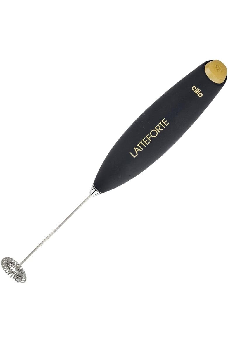 Latteforte Battery Powered Milk Frother with Stainless Steel Stand, Alternate, color, Black