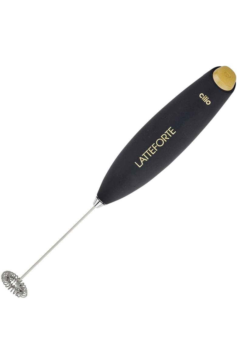 CILIO Latteforte Battery Powered Milk Frother with Stainless Steel Stand, Alternate, color, Black