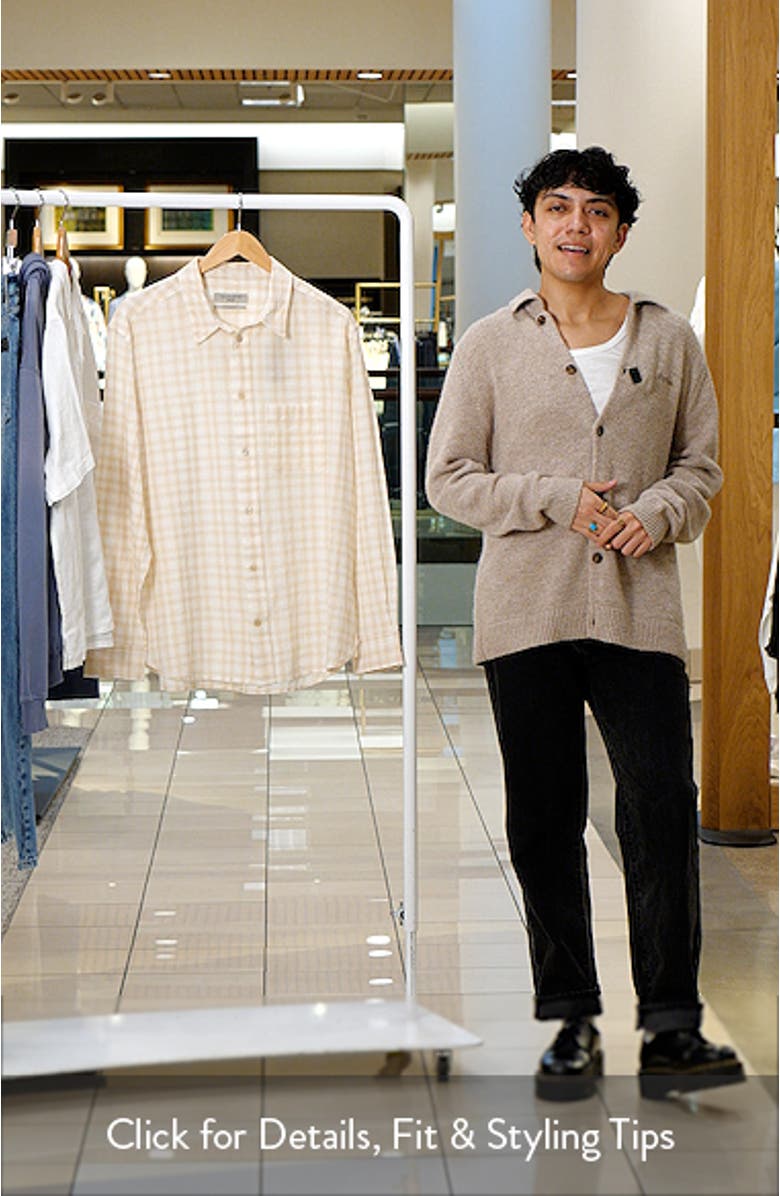 Toya Check Cotton Button-Up Shirt, sales video thumbnail