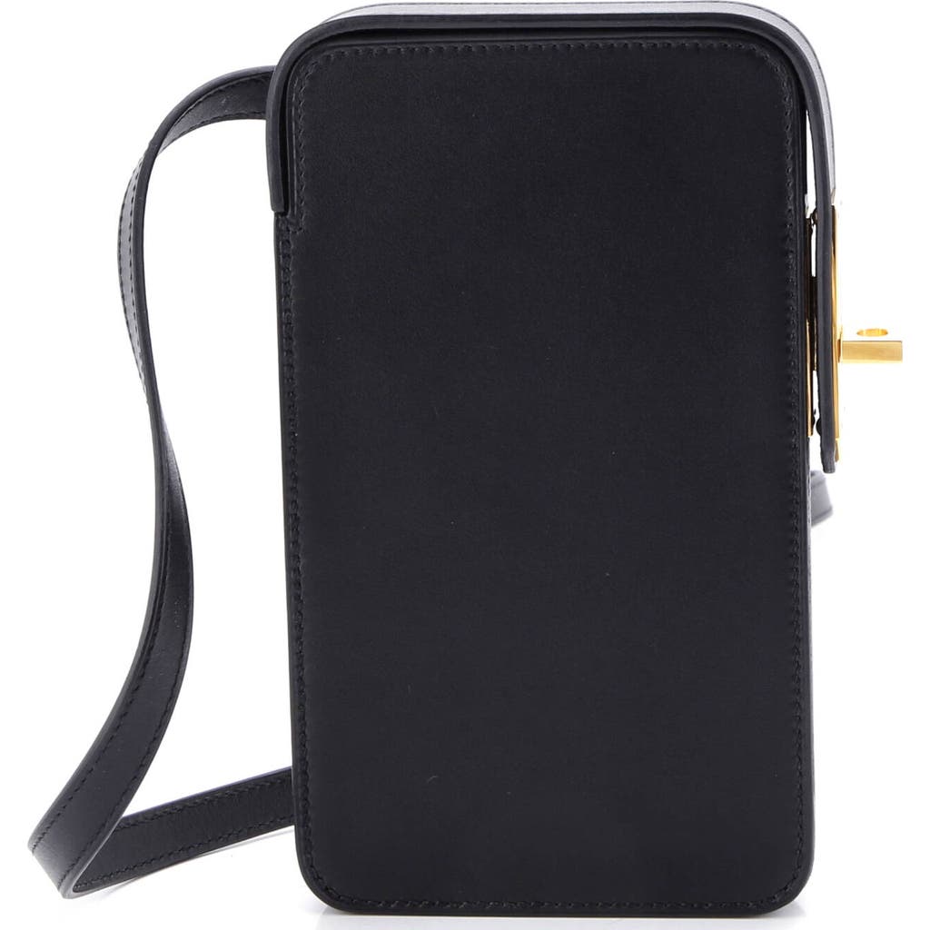 Pre-owned Hermes Hermes Hac A Box Phone Case Tadelakt In Black