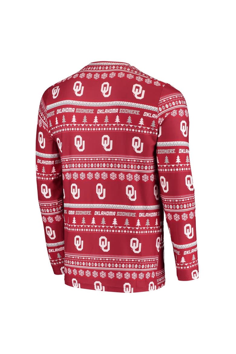 Men's Concepts Sport Crimson Oklahoma Sooners Ugly Sweater Knit Long Sleeve Top and Pant Set, Alternate, color, Crimson
