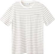 MANGO Regular Fit Stripe Cotton & Linen T-Shirt