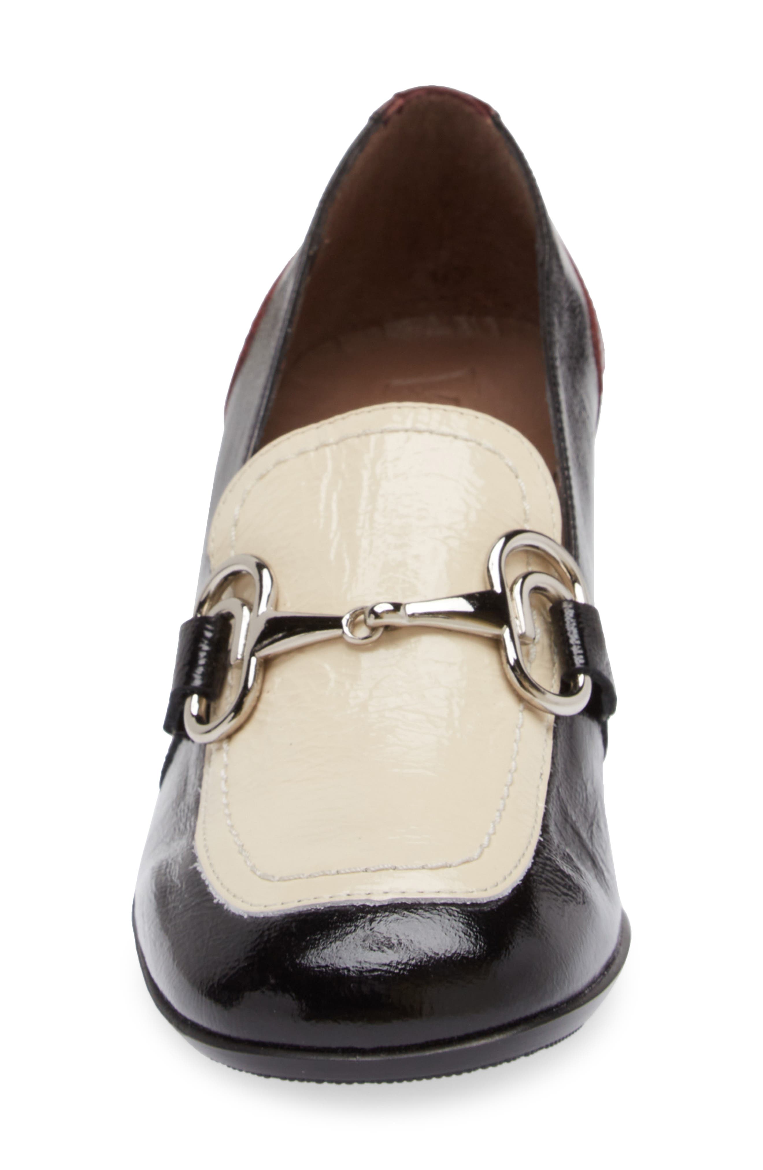Wonders Moc Toe Bit Loafer Pump, Alternate, color, Black Vino Cream Combo