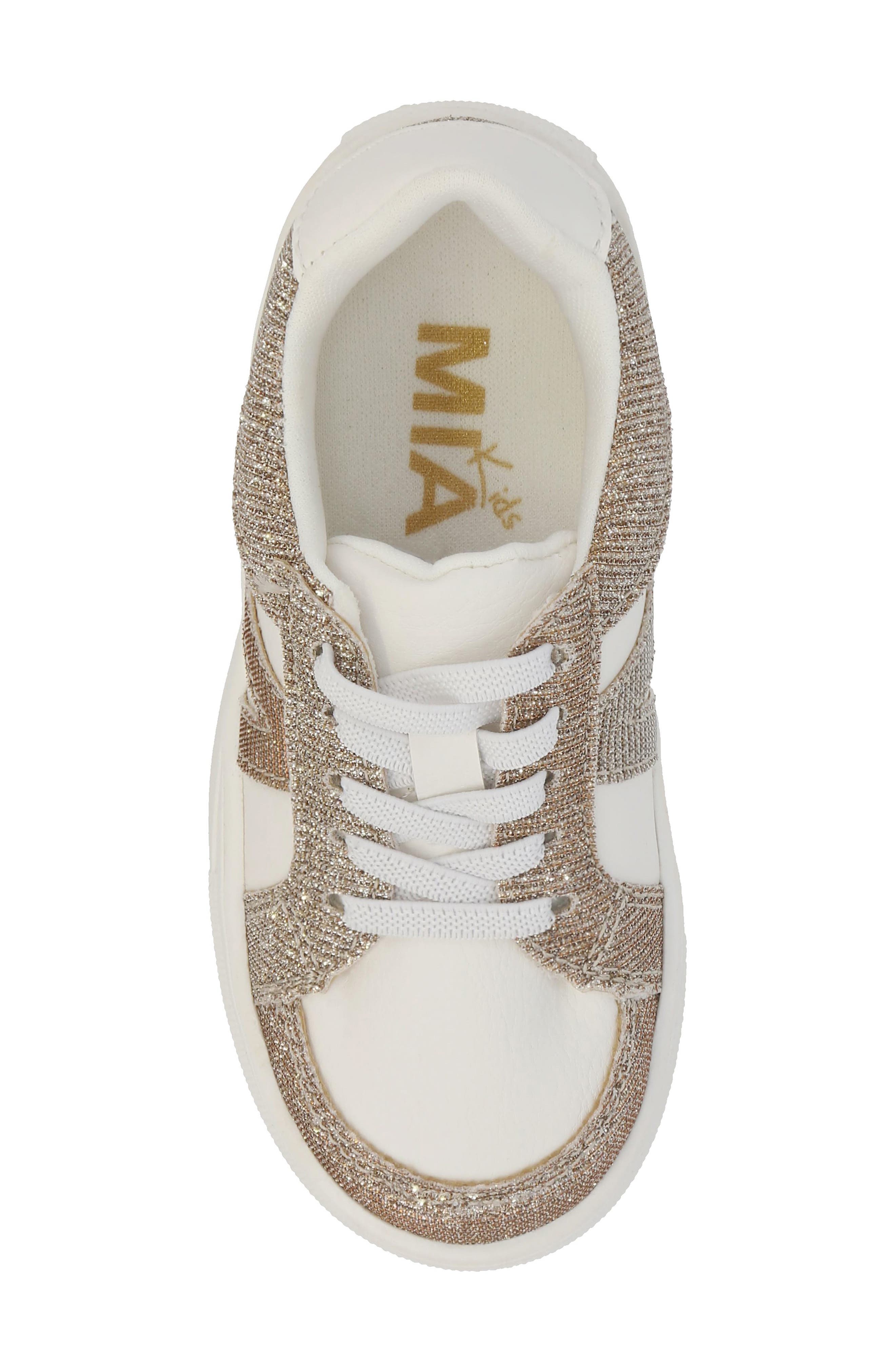 MIA Kids' Lil Anela Sneaker, Alternate, color, White/ Gold