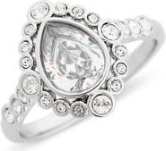 Covet CZ Teardrop Halo Ring