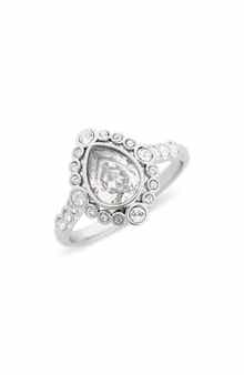 Covet CZ Teardrop Halo Ring