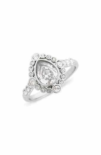 Covet CZ Teardrop Halo Ring