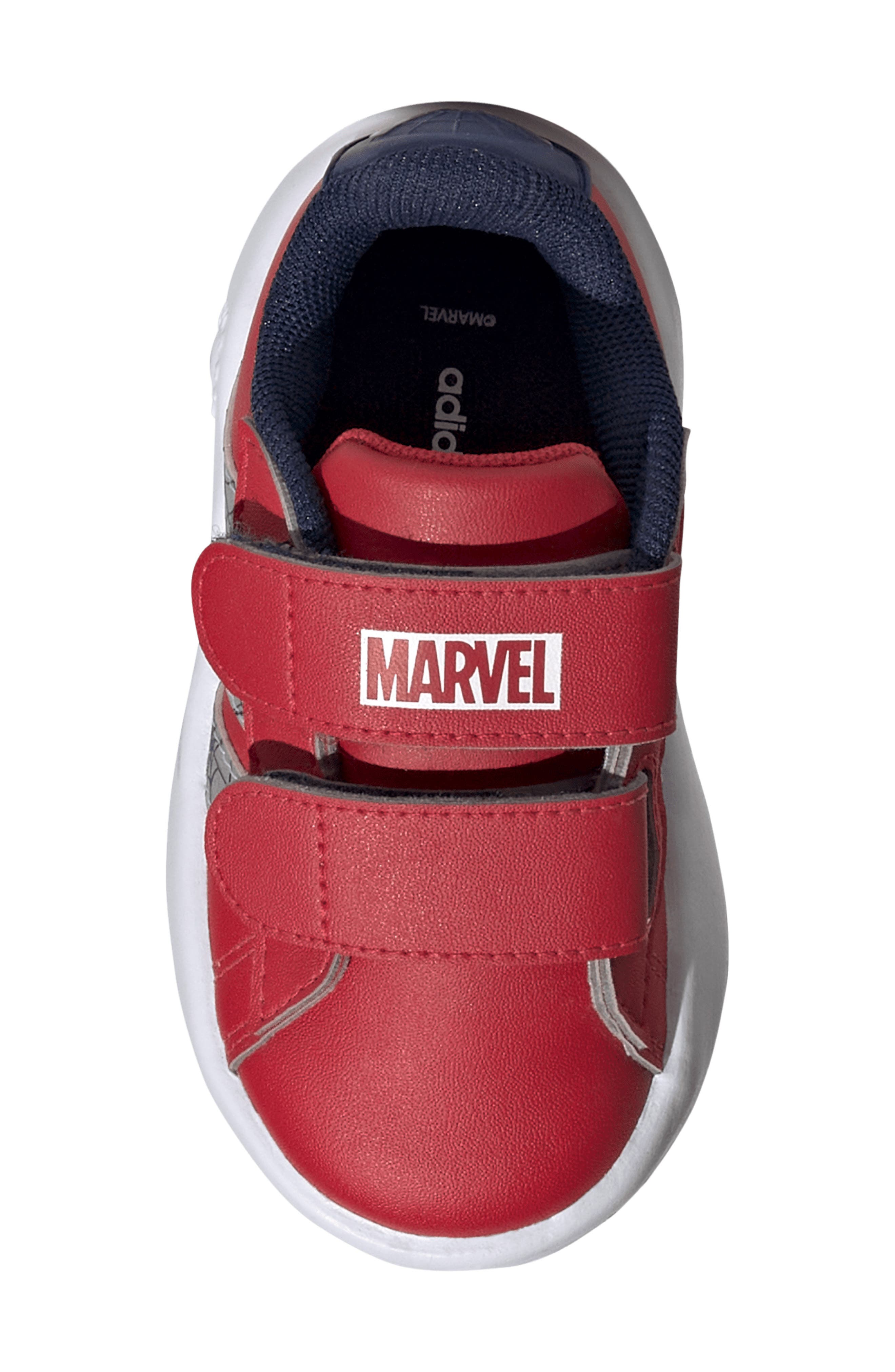 Kids' Marvel Grand Court Spider-Man Sneaker, Alternate, color, RUBY/ SILVER/ DARK BLUE