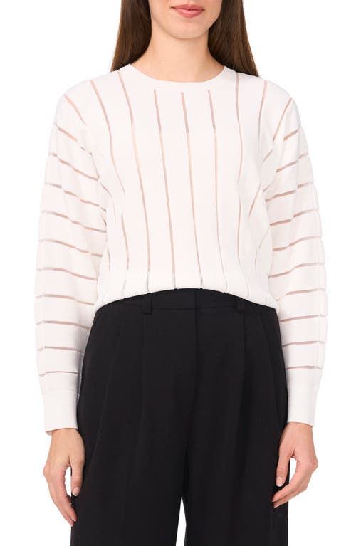 Halogenr Halogen(r) Sheer Stripe Sweater In New Ivory
