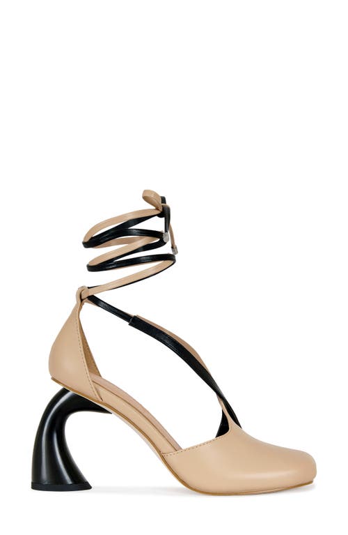Azalea Wang Bosendo Ankle Wrap Sandal In Brown