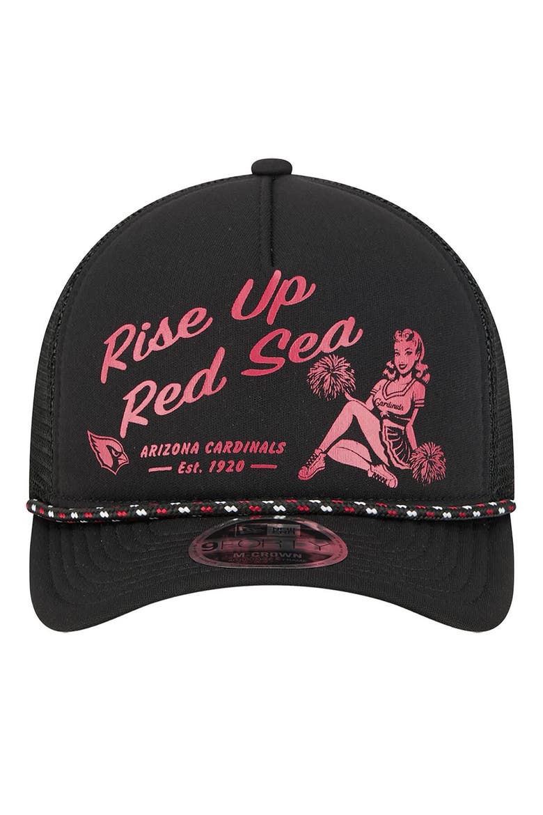 Men's New Era Black Arizona Cardinals Gas Station 9FORTY A-Frame M-Crown Adjustable Trucker Hat, Alternate, color, Black