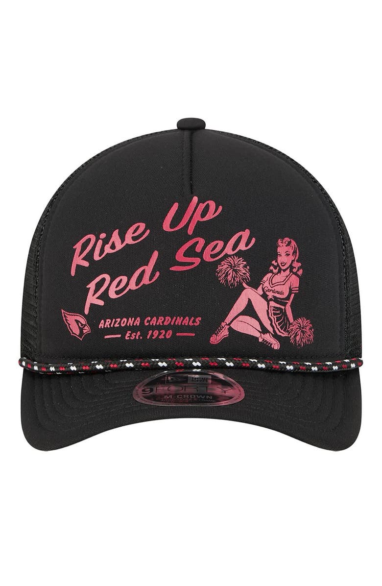 New Era Men's New Era Black Arizona Cardinals Gas Station 9FORTY A-Frame M-Crown Adjustable Trucker Hat, Alternate, color, Black