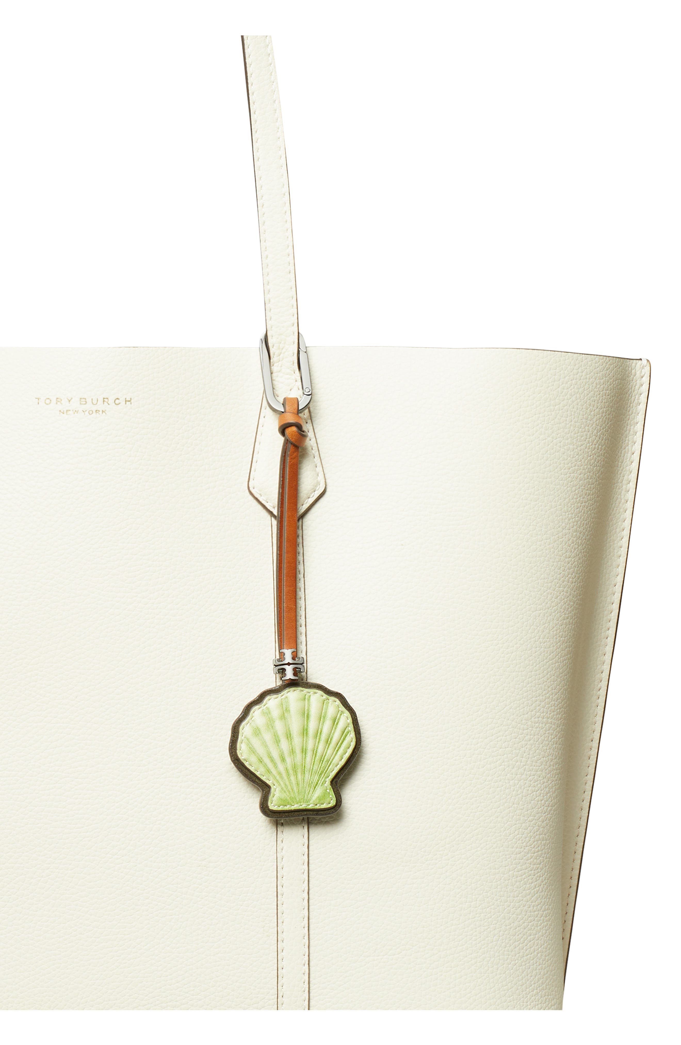Tory Burch Shell Leather Bag Charm, Alternate, color, Green Multi