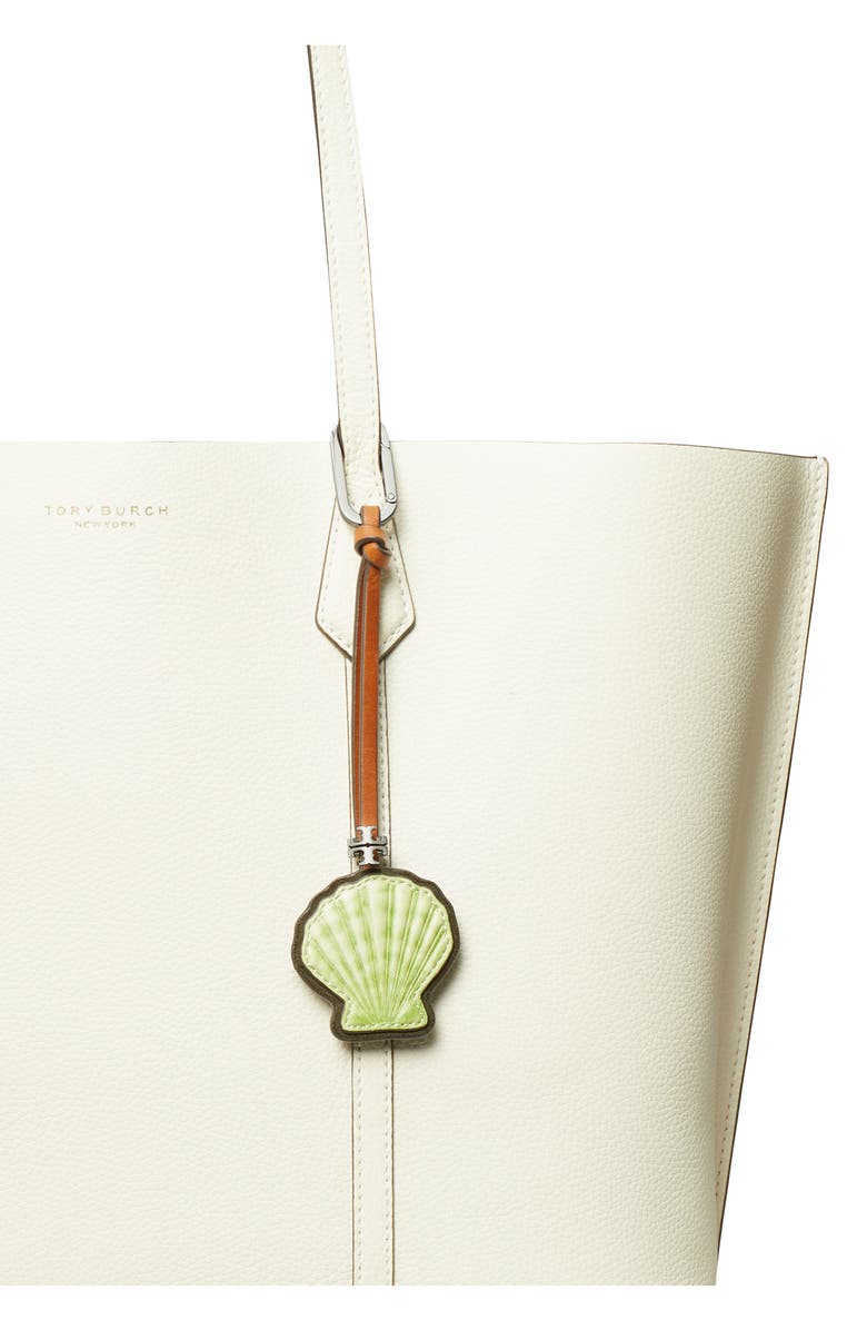 Tory Burch Shell Leather Key Fob, Alternate, color, Green Multi