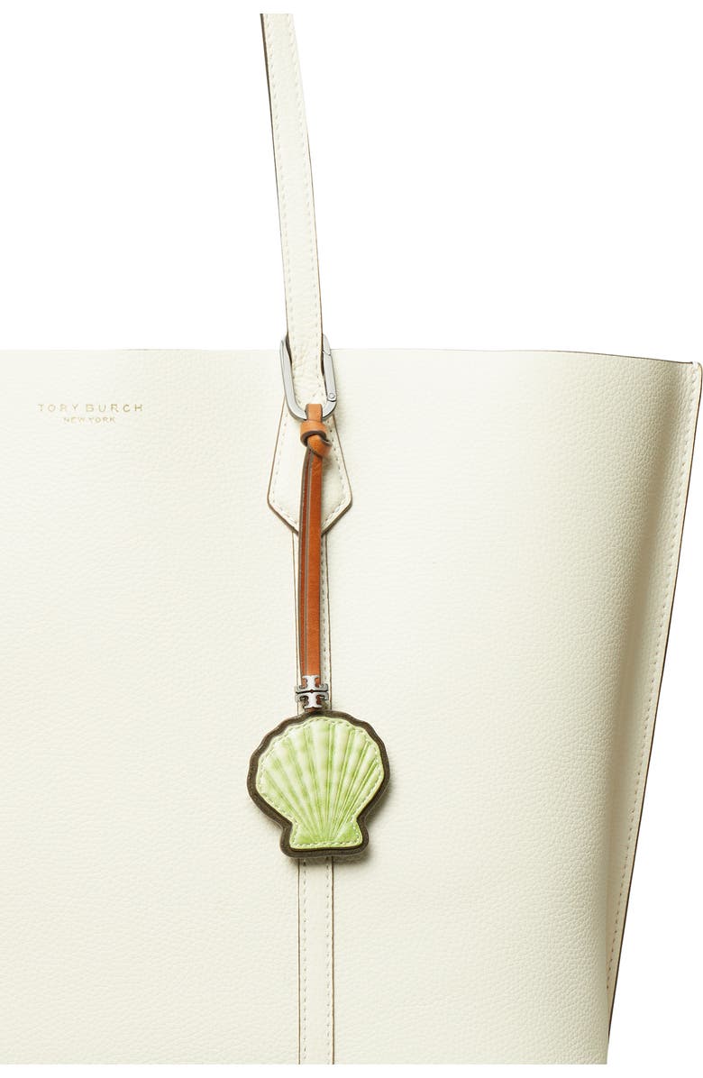 Tory Burch Shell Leather Bag Charm, Alternate, color, Green Multi