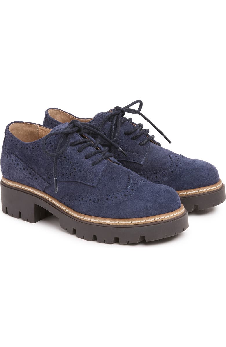 Celtic & Co. Chunky Brogue Shoe, Alternate, color, Navy